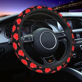 img 4 attached to 🚗 15 inch Anime Car Steering Wheel Cover - Neoprene Anti-Slip Wheel Protector for Men and Women - Universal Car Accessories Interior