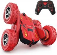 sgile 4wd rc stunt car toy with 2-sided 360 rotation, perfect gift for kids and boys age 6, 7, 8, and 12, in red color - best remote control car логотип
