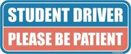 geekbear student driver car magnet (blue/salmon) - new driver magnet for car - please be patient rookie novice driver bumper magnet - reflective student safety warning sticker sign (1 pack) логотип