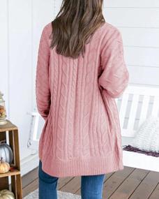 img 3 attached to Women'S Chunky Cable Knit Cardigan - Nulibenna Long Sleeve Open Front Cozy Sweaters Oversized Loose Soft Kimono Outwear