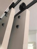 img 1 attached to Low Ceiling Wall Mount Double Track Bypass Barn Door Hardware Kit For Closet Double Wooden Doors - ZEKOO 4-16FT (6.6FT Bypass Kit) review by Eric Fuego