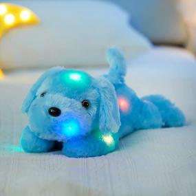 img 1 attached to LED Light Up Dog Plush Toy 18" - Creative Night Light Soft Stuffed Animal For Kids Christmas Birthday Valentines Festivals Gifts (Blue)