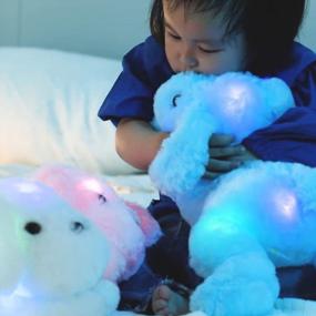 img 2 attached to LED Light Up Dog Plush Toy 18" - Creative Night Light Soft Stuffed Animal For Kids Christmas Birthday Valentines Festivals Gifts (Blue)