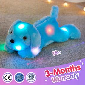 img 3 attached to LED Light Up Dog Plush Toy 18" - Creative Night Light Soft Stuffed Animal For Kids Christmas Birthday Valentines Festivals Gifts (Blue)