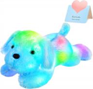 led light up dog plush toy 18" - creative night light soft stuffed animal for kids christmas birthday valentines festivals gifts (blue) logo