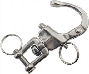 img 1 attached to Pair Of 2-3/4Inch Jaw Swivel Snap Shackles In 316 Stainless Steel For Smooth Sailing Of Spinnaker Halyard In Sailboats