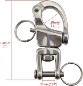 img 3 attached to Pair Of 2-3/4Inch Jaw Swivel Snap Shackles In 316 Stainless Steel For Smooth Sailing Of Spinnaker Halyard In Sailboats