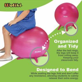 img 1 attached to WALIKI Kids Chair Ball - гибкая мебель для сидения в классе и терапевтический мяч в розовом цвете - 20 дюймов