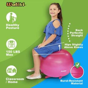 img 2 attached to WALIKI Kids Chair Ball - гибкая мебель для сидения в классе и терапевтический мяч в розовом цвете - 20 дюймов