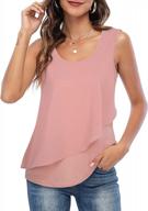 chic and breezy: messic women's double layer chiffon tank tops - perfect for casual wear! logo