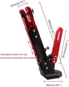 img 3 attached to NC Motorcycle CKickstand Adjust Tripod Holder Universal Aluminum Motor Scooter Modified Foot Side Stand Motorcycle Accessories (Red)