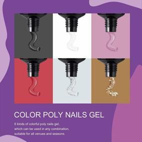 img 3 attached to Повысьте ваш мастерство в уходе за ногтями с VRENMOL Poly Nails Gel Set: 6 блестящих цветов для потрясающих ногтей.