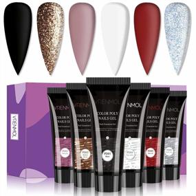 img 4 attached to Upgrade Your Nail Game With VRENMOL Poly Nails Gel Set: 6 Shiny Colors For Stunning Nails