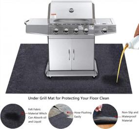 img 1 attached to Grill Mat With Absorbent Fabric Material And Anti-Slip, Waterproof Backing - 36In X 72In, Washable And Reusable, Ideal For Protecting Decks And Patios From Grease Splatter And Other Messes