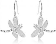 get the perfect sparkle with fifata's sterling silver dragonfly drop earrings логотип