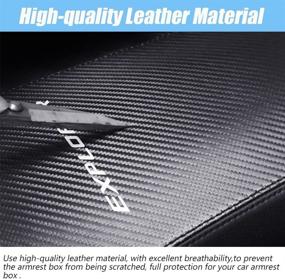 img 3 attached to 🚗 XITER Car Armrest Cover Saver for Ford Explorer 2012-2019 - Carbon Fiber Center Console Leather Pad, Central Console Armrest Box Protector - Interior Accessories