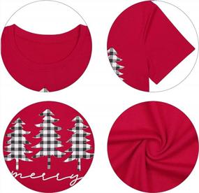 img 1 attached to Праздничный стиль: женская рождественская рубашка в клетку Buffalo Tree с повседневными короткими рукавами и графическим принтом
