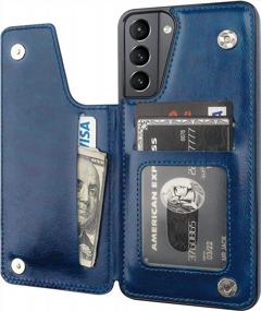 img 4 attached to Protect And Organize: Onetop'S Samsung Galaxy S21 Plus Wallet Case With Card Holder And Kickstand In Blue