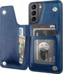 protect and organize: onetop's samsung galaxy s21 plus wallet case with card holder and kickstand in blue logo
