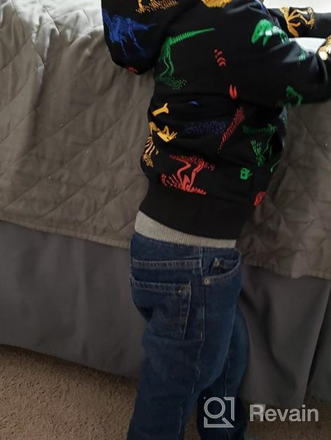 img 1 attached to Parent's Pick: HZXVic Dinosaur Sweatshirt Pullover 🦖 Black 6T - Trendy Boys' Fashion Hoodie & Sweatshirt review by Joshua Pilla