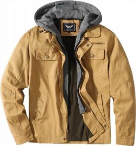 img 4 attached to Men'S Fashion Lightweight Bomber Jacket With Removable Hood - JYG Military Style