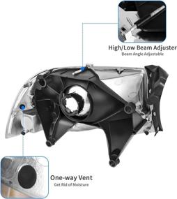 img 2 attached to 🔦 DWVO Headlight Assembly for 1997-2004 Dodge Dakota and 1998-2003 Dodge Durango - Headlamp Replacement with Park Signal Lamp in Black Housing