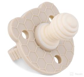 img 4 attached to SoothiPop: Freezable & Chewable Silicone Pacifier Teething Toy for Babies 6 Months+ - Soothes Infant Sore Gums - Bear Ridge (Beige)