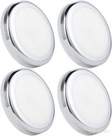 acegoo rv led ceiling light 4 pack surface mount 12v puck lights for campers, motorhomes, trailers, 5th wheels, yachts interior lighting - warm white logo
