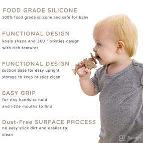 img 3 attached to 🐨 Safe and Fun Moonkie 360° Baby Toothbrush Teether - BPA Free Silicone Suction Teething Toys for Babies (Koala Warm Taupe)