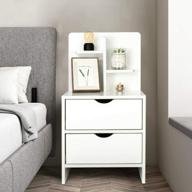 stylish and functional wood end table with storage for your bedroom logo