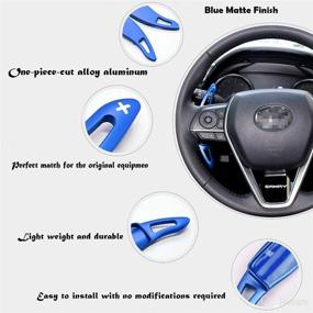 img 1 attached to Gosccess Aluminum Steering Wheel Shift Paddle Shifter Extension Covers For 2018 2019 Camry (Blue): Enhance Your Driving Experience!