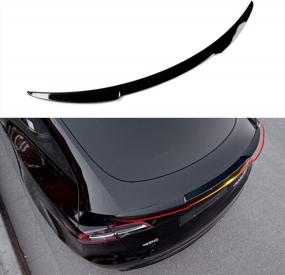 img 4 attached to Enhance Your Tesla Model Y'S Performance With Xipoo Fit Spoiler Trunk Wing - 2020-2022 Model Y Accessories (Black)