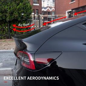 img 2 attached to Повысьте производительность своей Tesla Model Y с крылом багажника Xipoo Fit Spoiler - 2020-2022 Model Y Аксессуары (черный)
