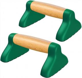 img 4 attached to Enhance Your Workout With SELEWARE Real Wood Handled Push Up Bars - Durable And Comfortable - Perfect For Home Gym - 1 Pair