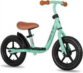 img 4 attached to JOYSTAR 10"/12" Kids Balance Bike For Girls & Boys, Ages 18 Months To 5 Years, Toddler Balance Bike With Footrest & Adjustable Seat Height, First Birthday For Child (Black Blue Green Pink)