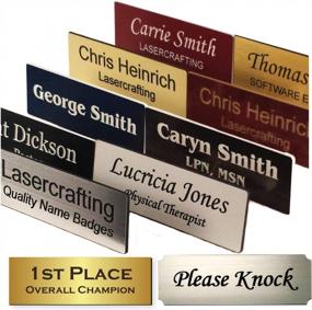 img 4 attached to Customizable Engraved Name Badges And Trophy Labels - Multiple Size And Attachment Options Available