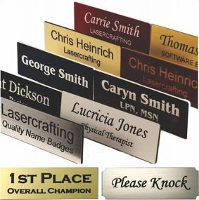 img 1 attached to Customizable Engraved Name Badges And Trophy Labels - Multiple Size And Attachment Options Available