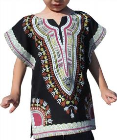 img 2 attached to Детская африканская рубашка Dashiki Boubou с короткими рукавами - хлопковая марля Saloo RaanPahMuang