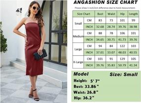 img 1 attached to Get Ready To Slay In The Angashion Strapless Bodycon Faux Leather Dress For Women This Fall!