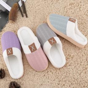 img 3 attached to Women'S Memory Foam House Slippers With Terry Lining - Indoor/Outdoor Slip On Home Shoes
