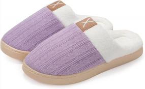 img 4 attached to Women'S Memory Foam House Slippers With Terry Lining - Indoor/Outdoor Slip On Home Shoes