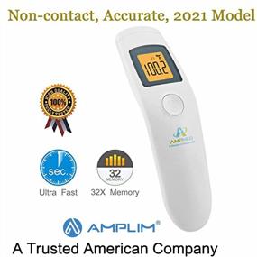 img 3 attached to Одобренный FDA бесконтактный цифровой лобный термометр Amplim для взрослых, детей и младенцев - белый