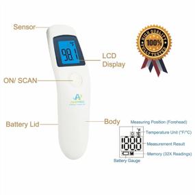 img 2 attached to Одобренный FDA бесконтактный цифровой лобный термометр Amplim для взрослых, детей и младенцев - белый