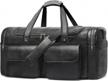 large pu leather travel duffel bag for men - waterproof overnight weekender gym bag with shoe compartment, perfect for daily use/birthday gift logo