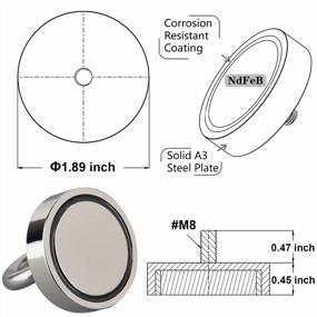 img 2 attached to Super Strong Neodymium Magnet Ring For Powerful Magnetic Recovery And Salvage - 220Lb Pull Force And N52 Grade