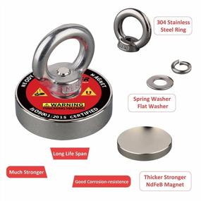 img 1 attached to Super Strong Neodymium Magnet Ring For Powerful Magnetic Recovery And Salvage - 220Lb Pull Force And N52 Grade