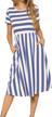 striped midi dress with pockets: casual, short-sleeved women's swing dress by levaca logo