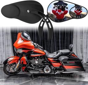 img 4 attached to 🏍️ 2022 Street Glide Harley Mirrors: Split Vision, Black Finish - Perfect Fit for Fatboy, Dyna Street Bob, Sportster, Fatboy Road King, Road Glide