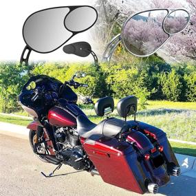 img 1 attached to 🏍️ 2022 Street Glide Harley Mirrors: Split Vision, Black Finish - Perfect Fit for Fatboy, Dyna Street Bob, Sportster, Fatboy Road King, Road Glide