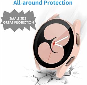 img 1 attached to NANW [4-Pack] Hard PC Case with Tempered Glass Screen 📱 Protector for Samsung Galaxy Watch 4 - All-Around Protection for Your Smartwatch